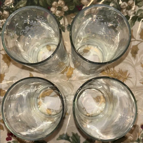 4 Cristar Lexington Cooler Decor Glitter Snowflakes Glasses- 16.5 oz - Picture 8 of 9
